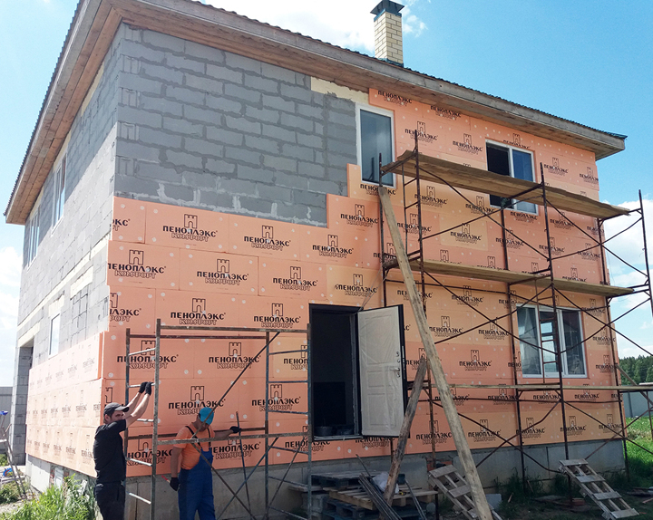 Теплоизоляция фасада дома из блоков